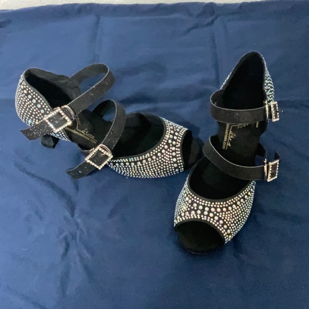 Women’s dance shoes. Gia Franco. Size 5. Black/crystal